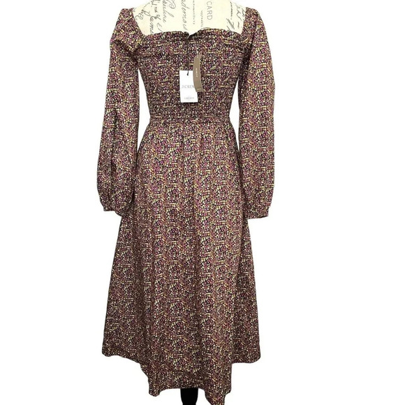 J. Crew Liberty® Fabric Organic Cotton Daydream Midi Dress cottagecore XS NWT - Picture 2 of 9
